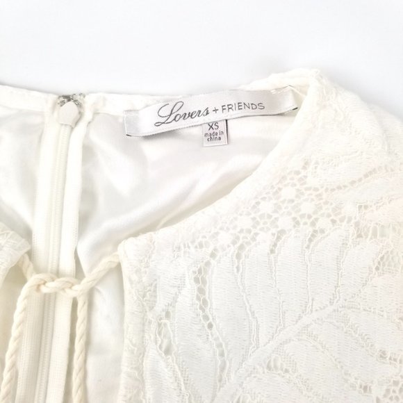 LOVERS + FRIENDS | White Lace Tassel Mini Dress XS - Picture 3 of 12